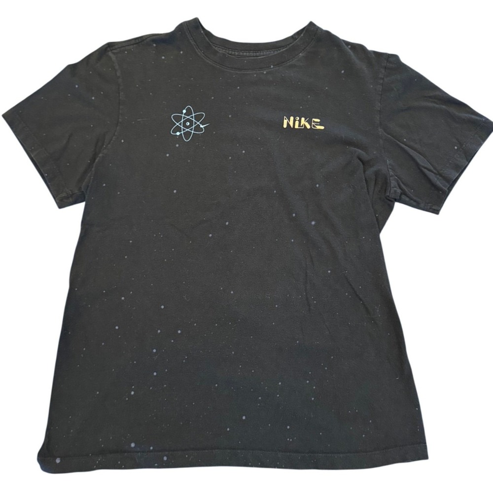 Nike Intergalactic United Graphic T-Shirt Black Speckled Space Atom Mens Medium